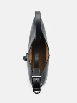 Leather Hobo Bag - Black