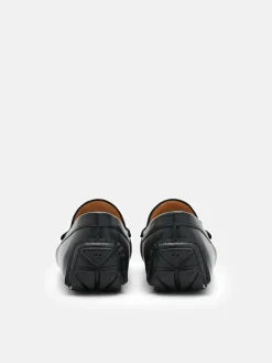 Leather Horsebit Driving Shoes - Black