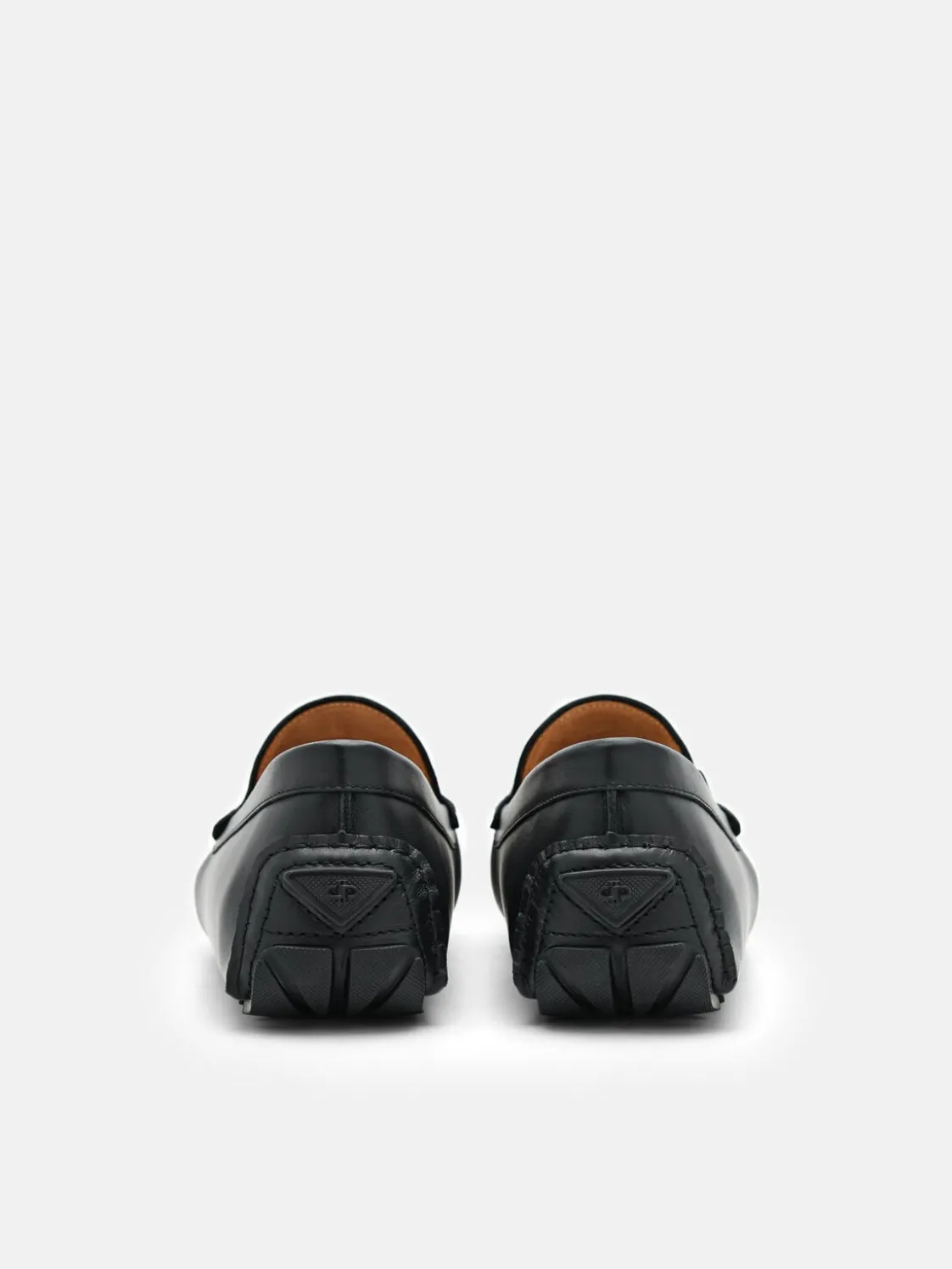 Leather Horsebit Driving Shoes - Black