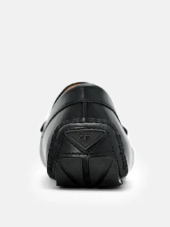 Leather Horsebit Driving Shoes - Black