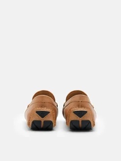 Leather Horsebit Driving Shoes - Sand