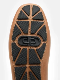 Leather Horsebit Driving Shoes - Sand