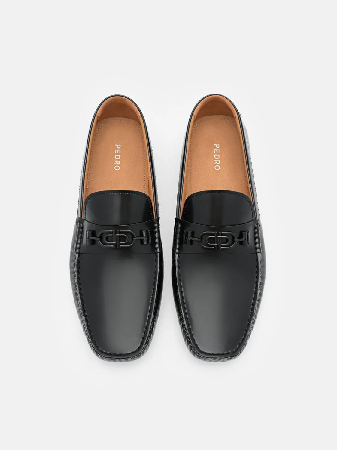Leather Horsebit Driving Shoes - Black