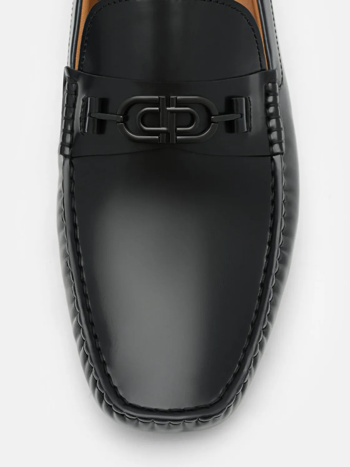 Leather Horsebit Driving Shoes - Black