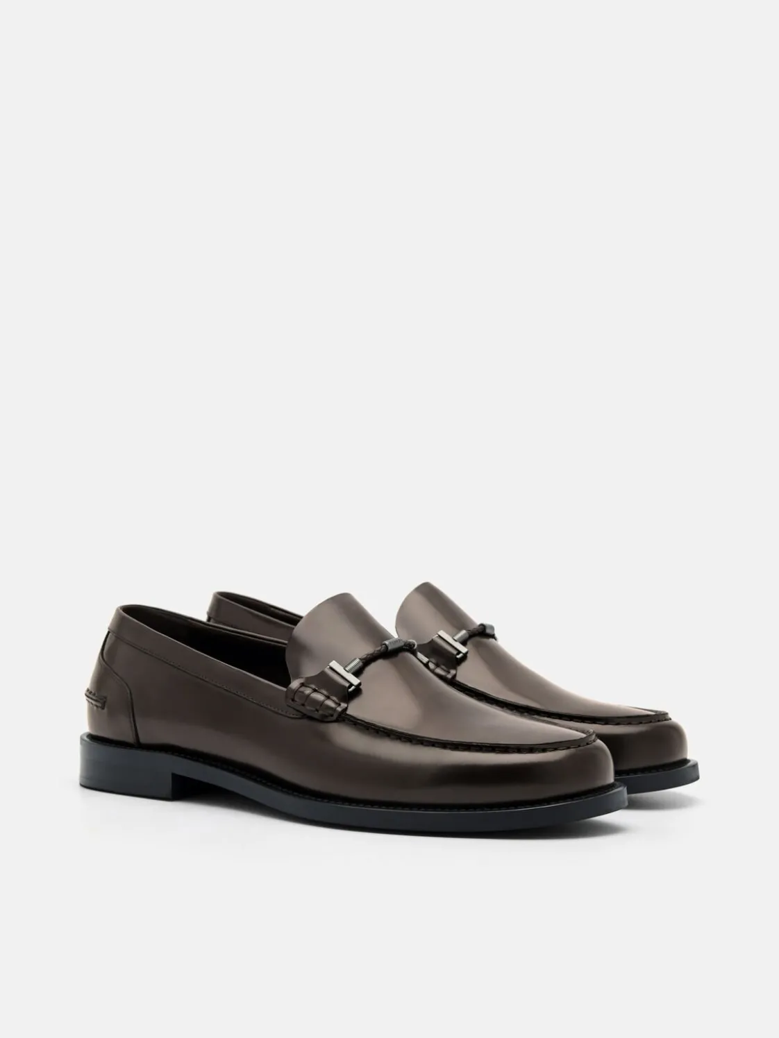 Leather Horsebit Loafers - Dark Brown