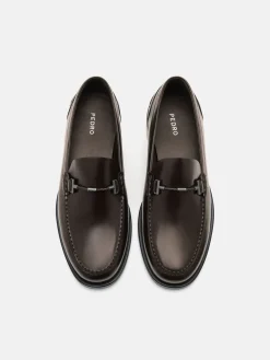 Leather Horsebit Loafers - Dark Brown