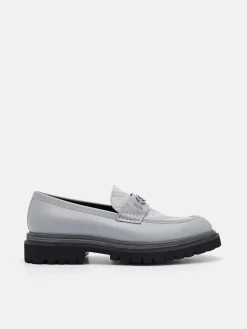 Leather Loafers - Grey