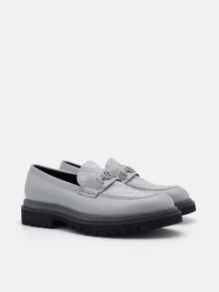 Leather Loafers - Grey