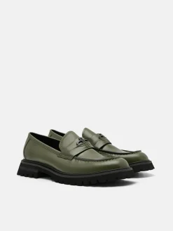 Leather Loafers - Military Green