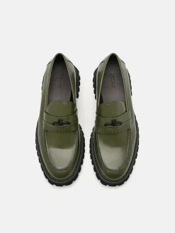 Leather Loafers - Military Green