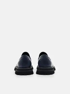 Leather Loafers - Navy