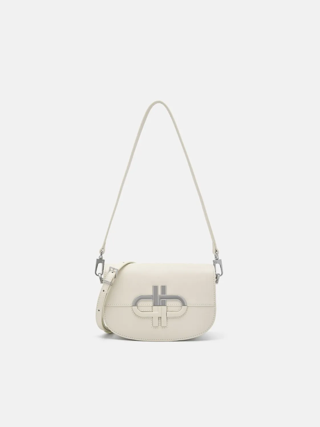 Leather Mini Shoulder Bag - Beige