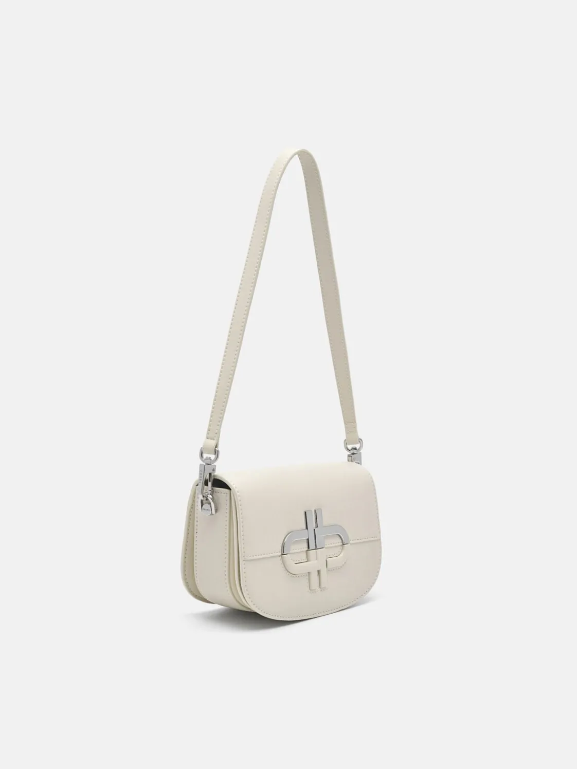 Leather Mini Shoulder Bag - Beige
