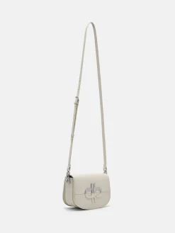 Leather Mini Shoulder Bag - Beige