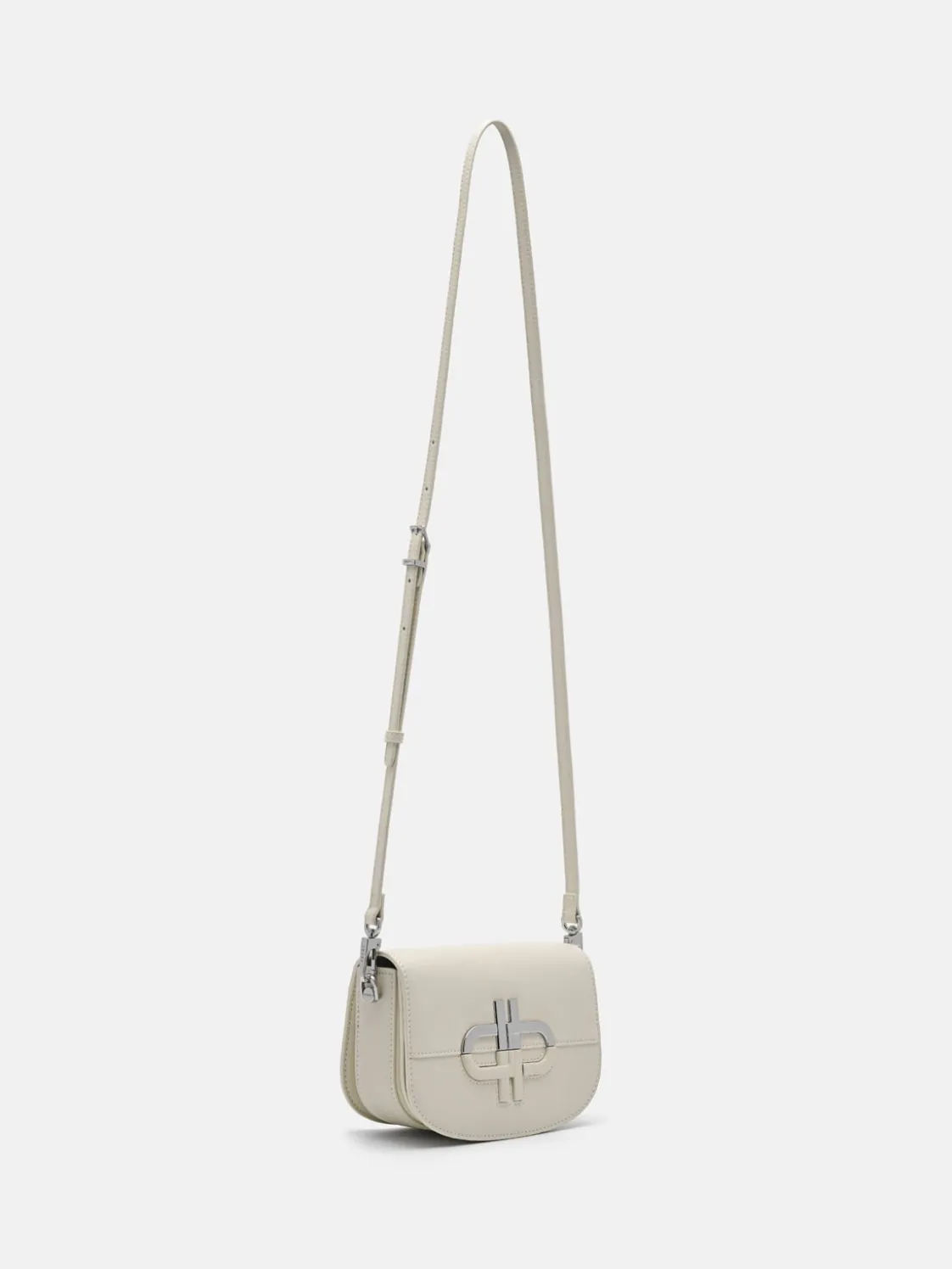 Leather Mini Shoulder Bag - Beige