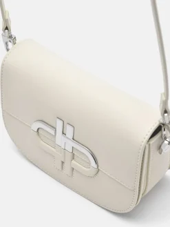 Leather Mini Shoulder Bag - Beige