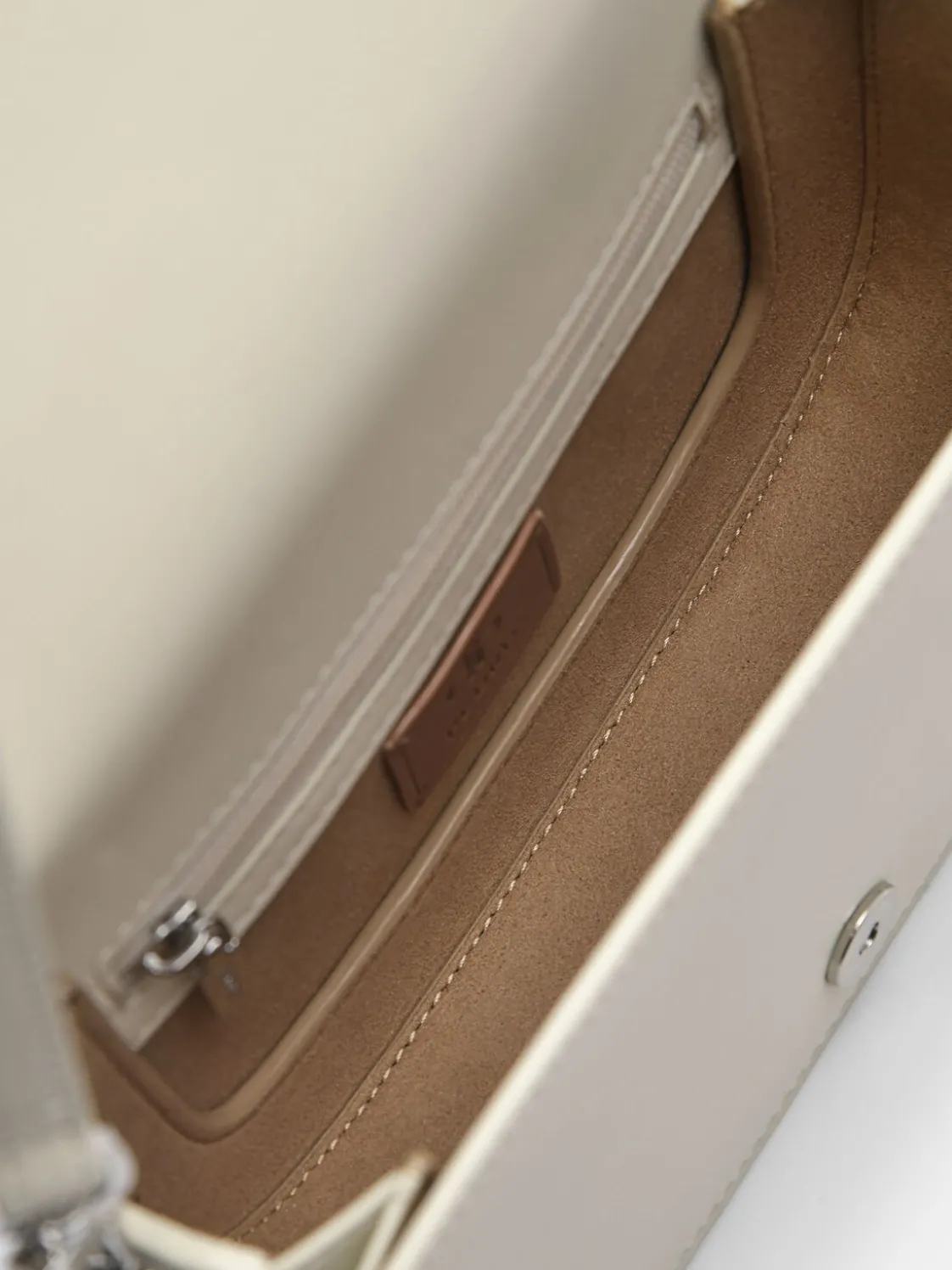 Leather Mini Shoulder Bag - Beige
