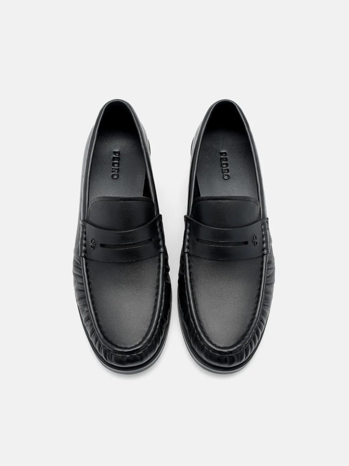 Leather Penny Loafers - Black