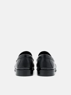Leather Penny Loafers - Black