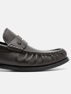 Leather Penny Loafers - Dark Brown