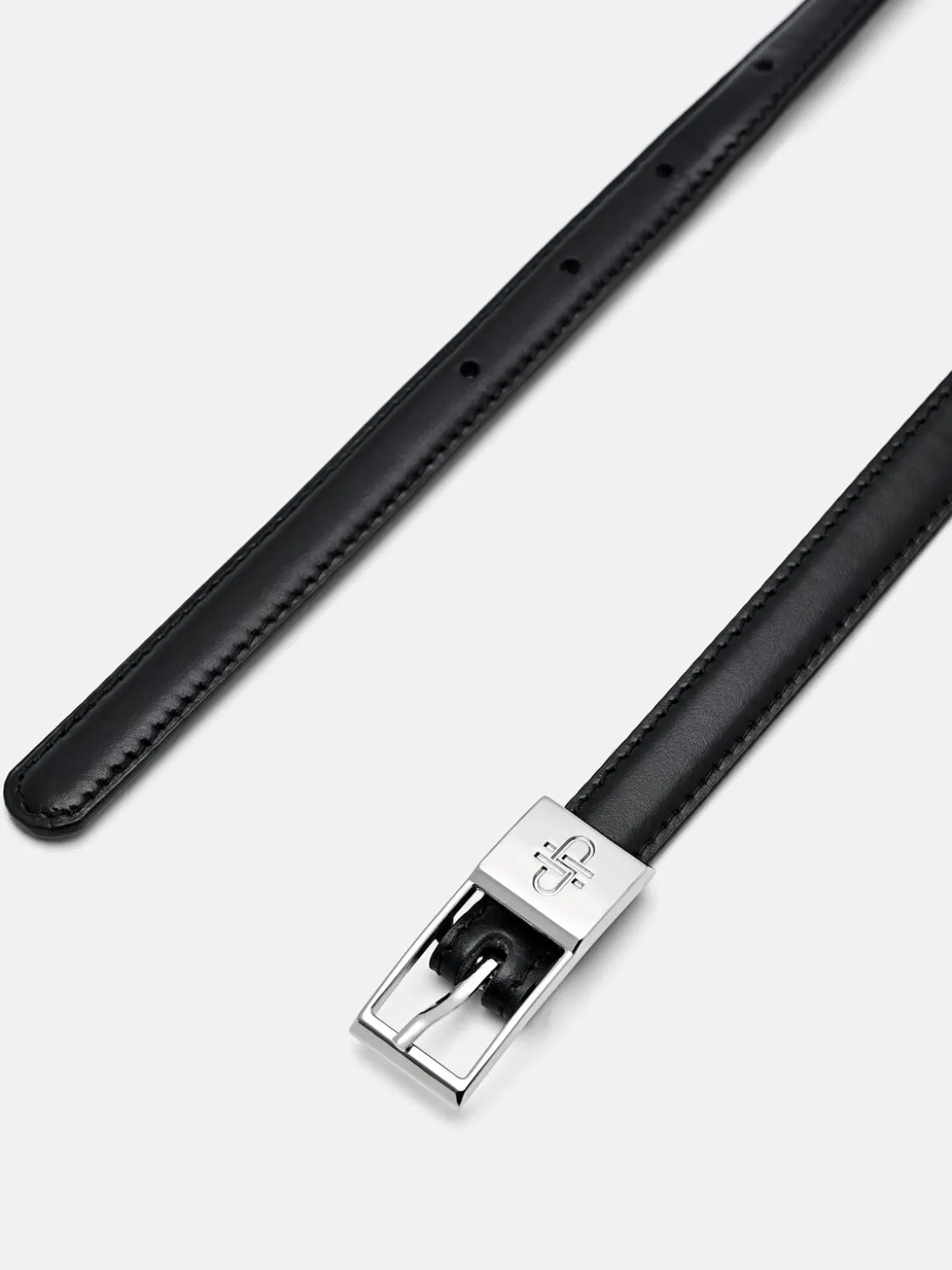 Leather Pin Belt - Black