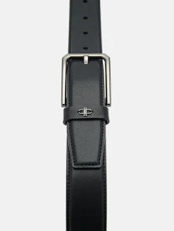 Leather Pin Belt - Black