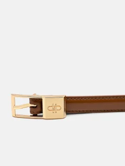 Leather Pin Belt - Cognac