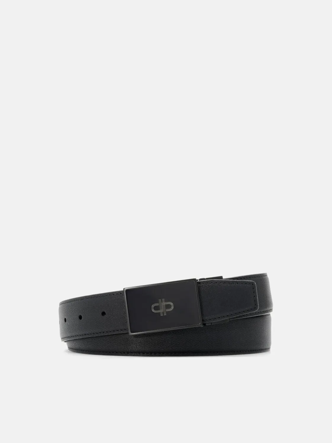 Leather Reversible Tang Belt - Black