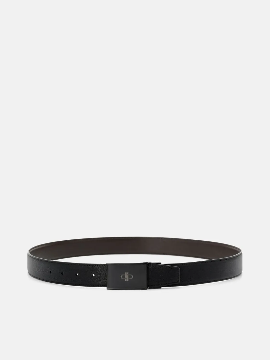 Leather Reversible Tang Belt - Black