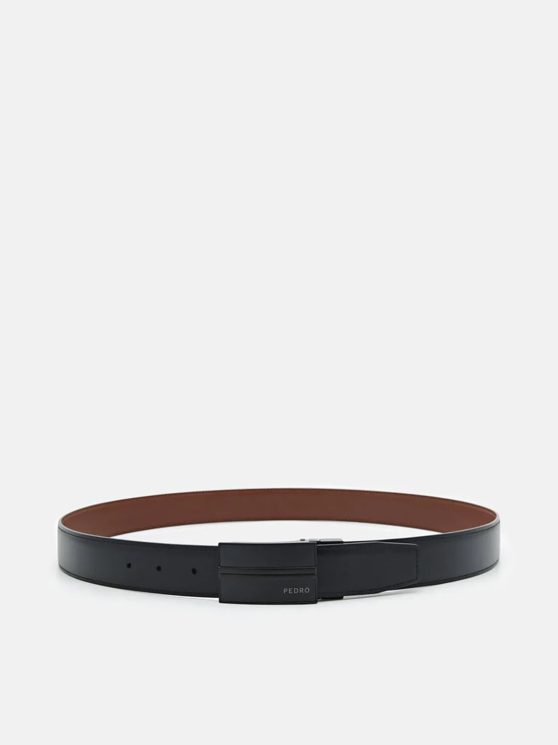 Leather Reversible Tang Belt - Brown