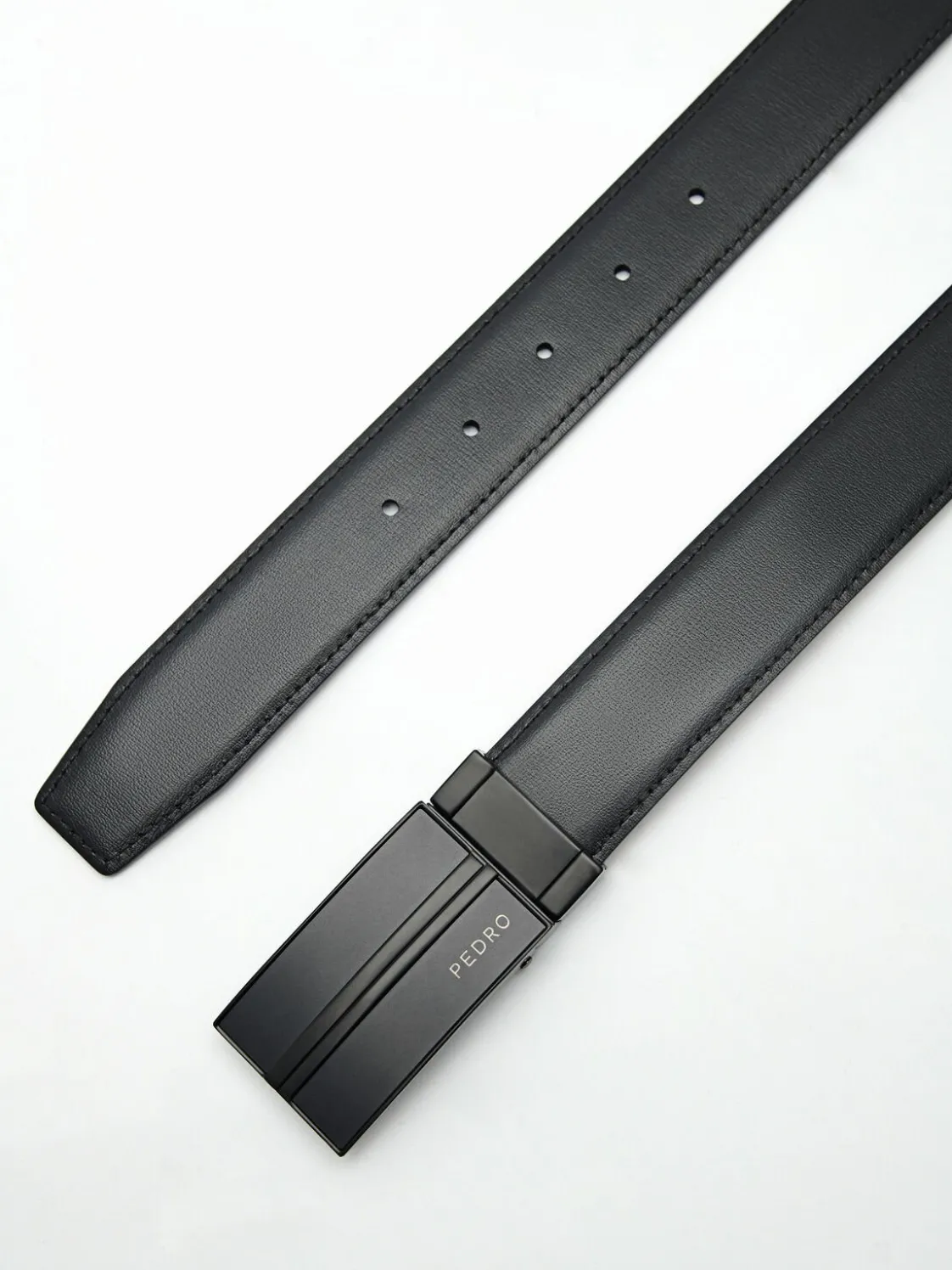 Leather Reversible Tang Belt - Brown