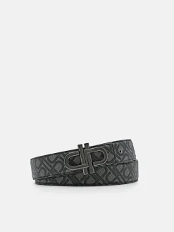 Leather Reversible Tang Belt - Black