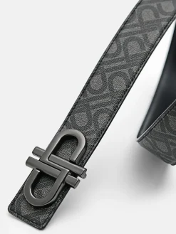 Leather Reversible Tang Belt - Black