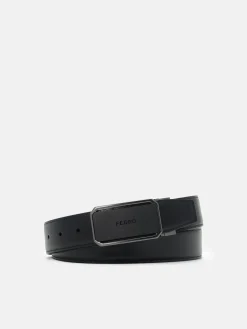 Leather Reversible Tang Belt - Black