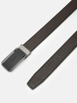 Leather Reversible Tang Belt - Black
