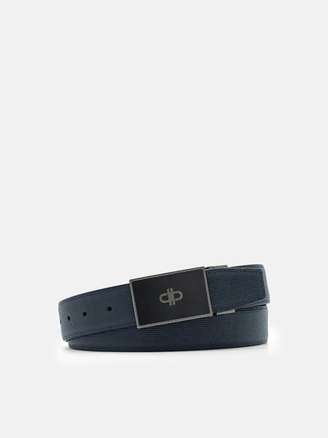 Leather Reversible Tang Belt - Navy
