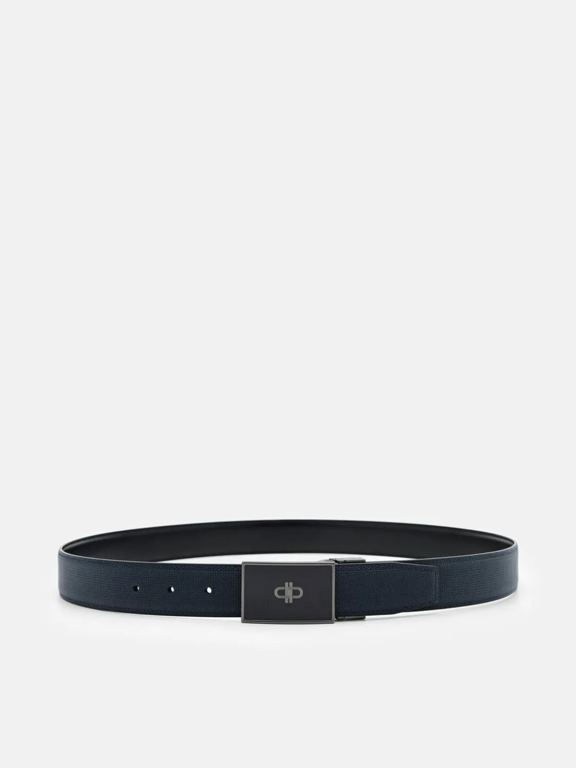 Leather Reversible Tang Belt - Navy