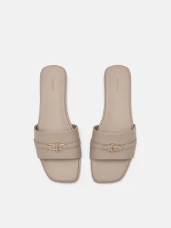 Leather Sandals - Taupe
