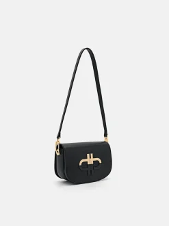 Leather Shoulder Bag - Black