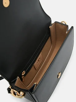 Leather Shoulder Bag - Black