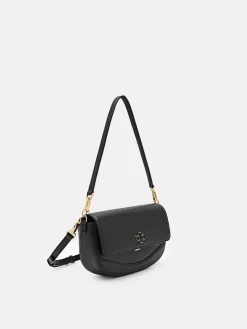Leather Shoulder Bag - Black