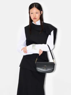Leather Shoulder Bag - Black