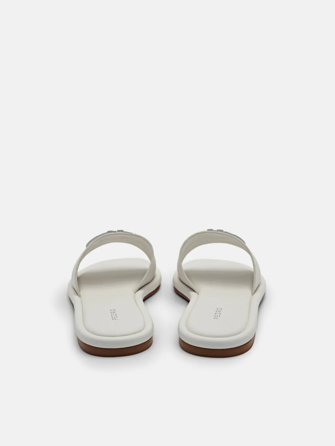 Leather Slide Sandals - Chalk