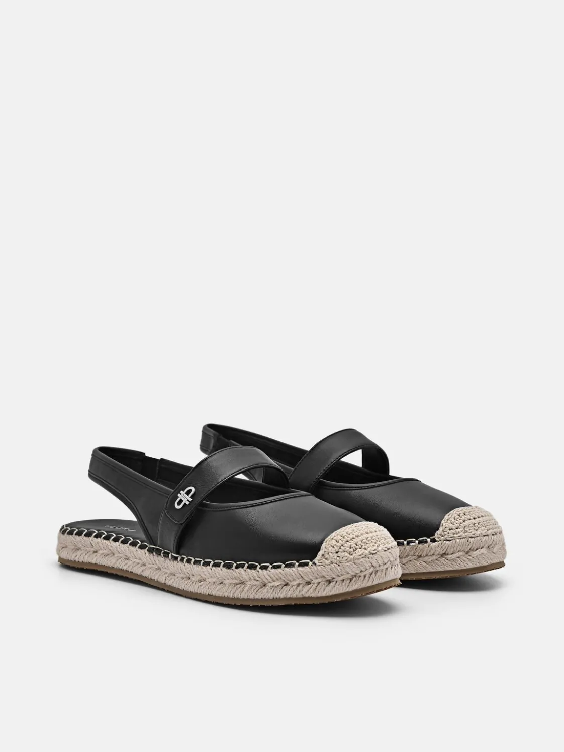 Leather Slingback Loafers - Black