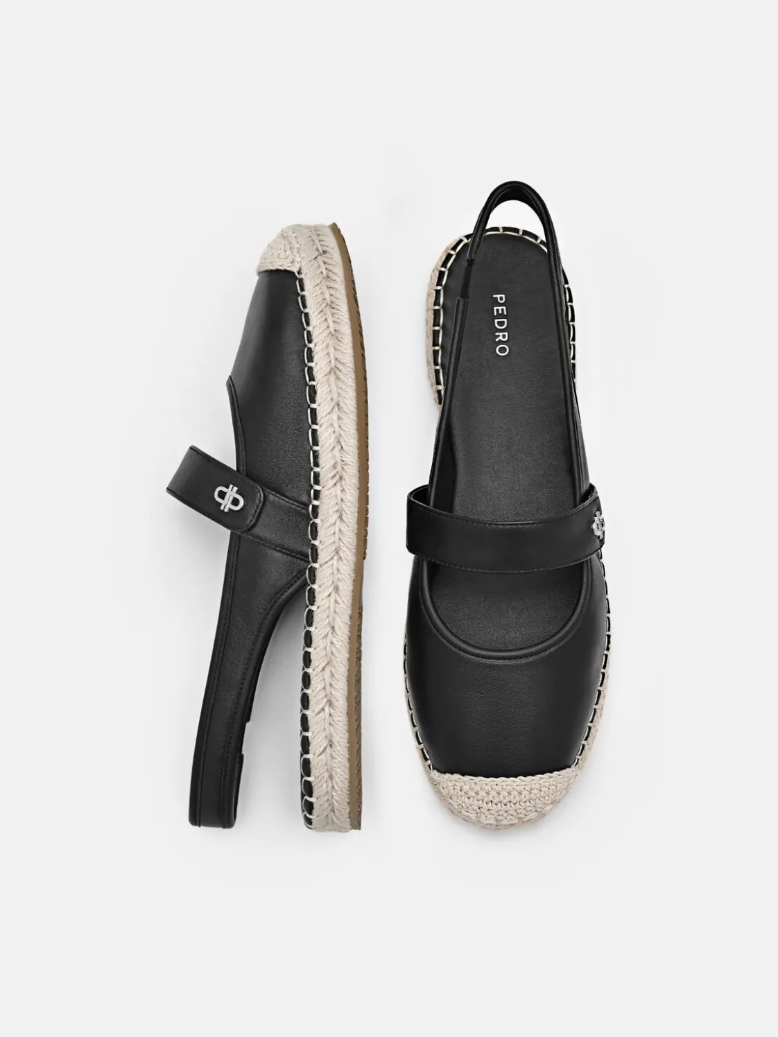 Leather Slingback Loafers - Black