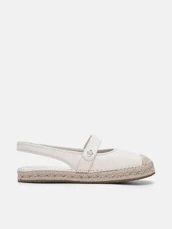 Leather Slingback Loafers - Chalk