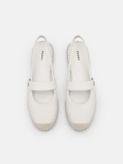 Leather Slingback Loafers - Chalk