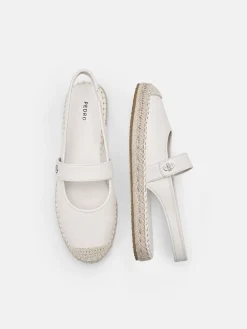 Leather Slingback Loafers - Chalk