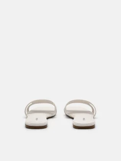 Leather Slip-On Sandals - Chalk