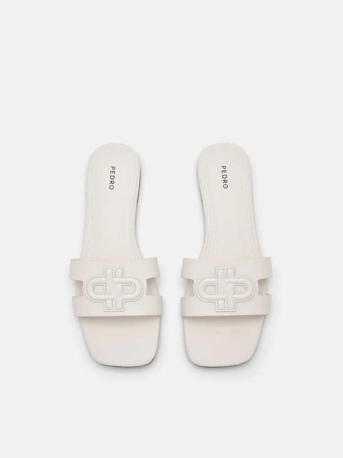 Leather Slip-On Sandals - Chalk